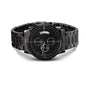 Men's Black Chronograph Watch with Custom Engraved Back